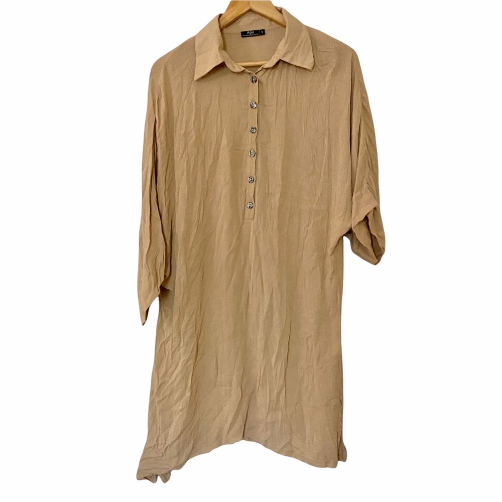 A People United Textured Asymmetrical Shirt Dress